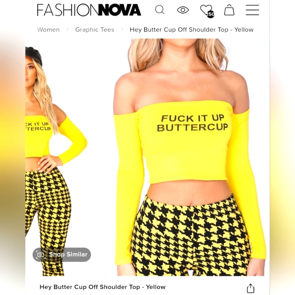 Fashion Nova yellow crop top